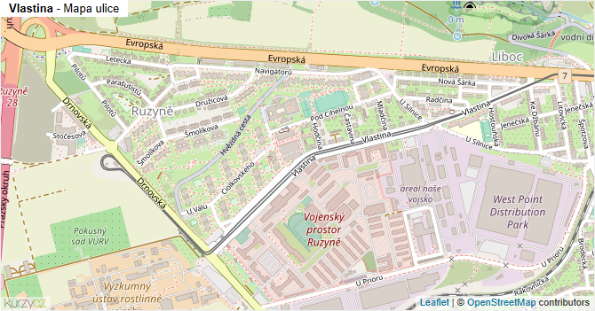 Vlastina - mapa ulice