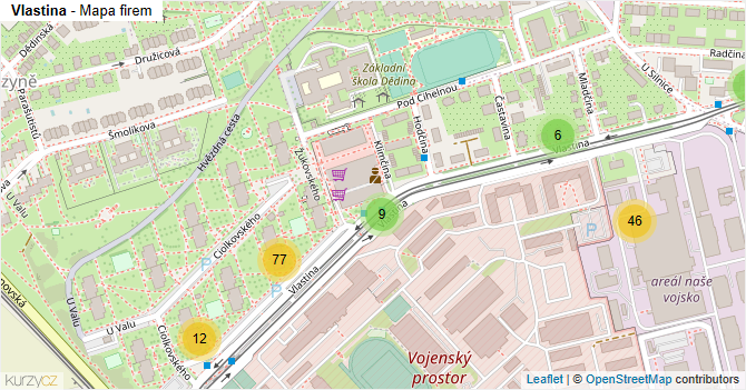 Vlastina - mapa firem