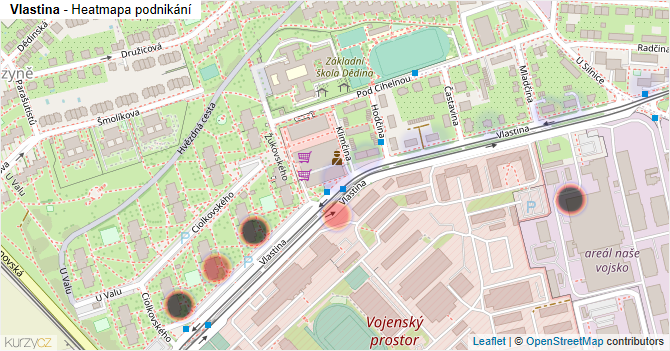 Vlastina - mapa podnikání