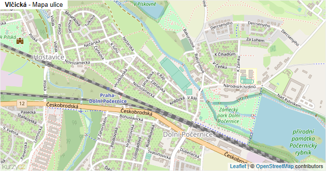 Vlčická - mapa ulice