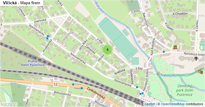 Vlčická - mapa firem