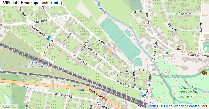 Vlčická - mapa podnikání