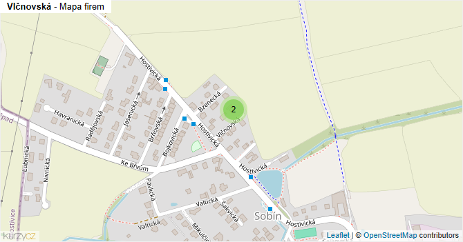 Vlčnovská - mapa firem