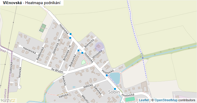 Vlčnovská - mapa podnikání