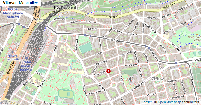 Vlkova - mapa ulice