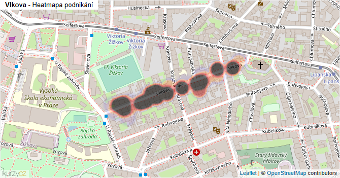 Vlkova - mapa podnikání
