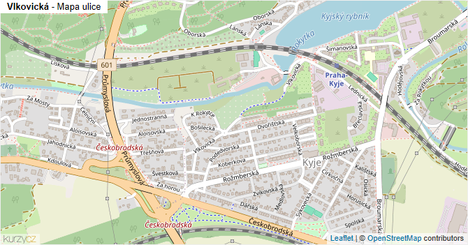 Vlkovická - mapa ulice