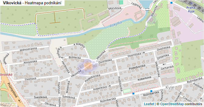 Vlkovická - mapa podnikání