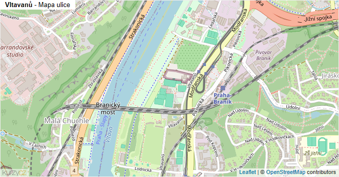 Vltavanů - mapa ulice