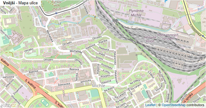 Vnější - mapa ulice
