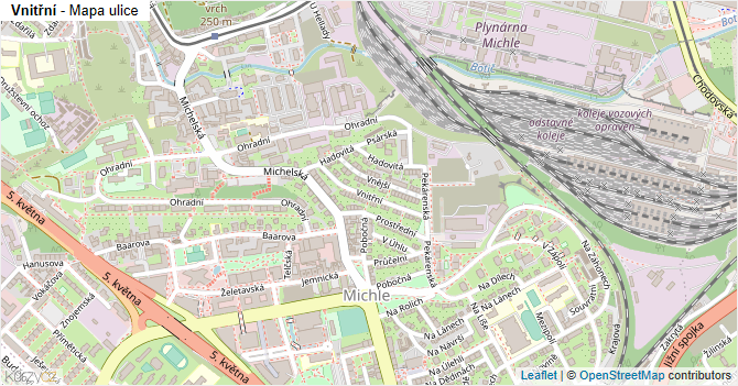Vnitřní - mapa ulice