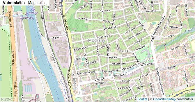 Voborského - mapa ulice
