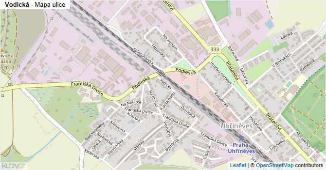 Vodická - mapa ulice