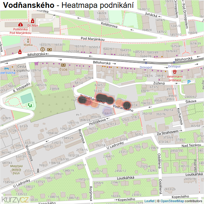 Mapa Vodňanského - Firmy v ulici.