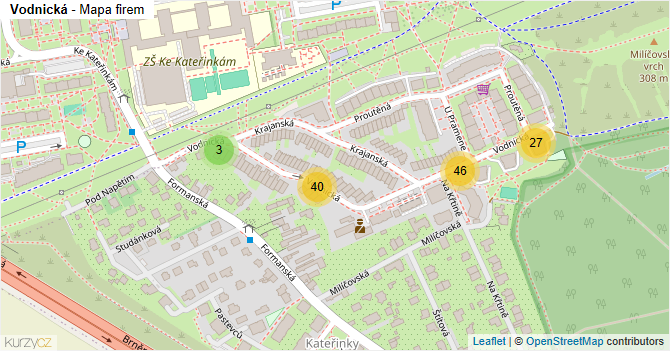 Vodnická - mapa firem