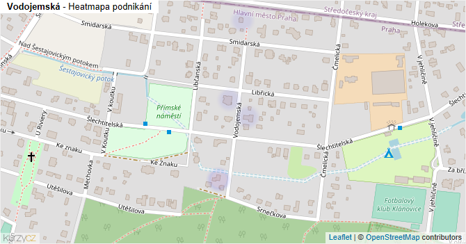 Vodojemská - mapa podnikání