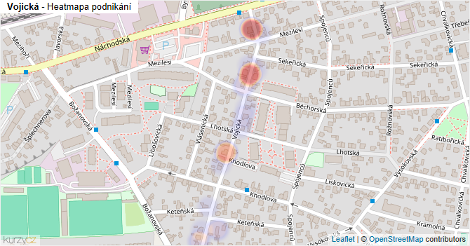 Vojická - mapa podnikání