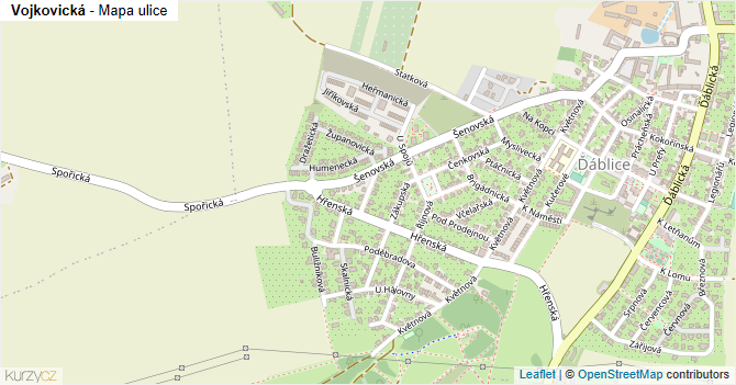 Vojkovická - mapa ulice