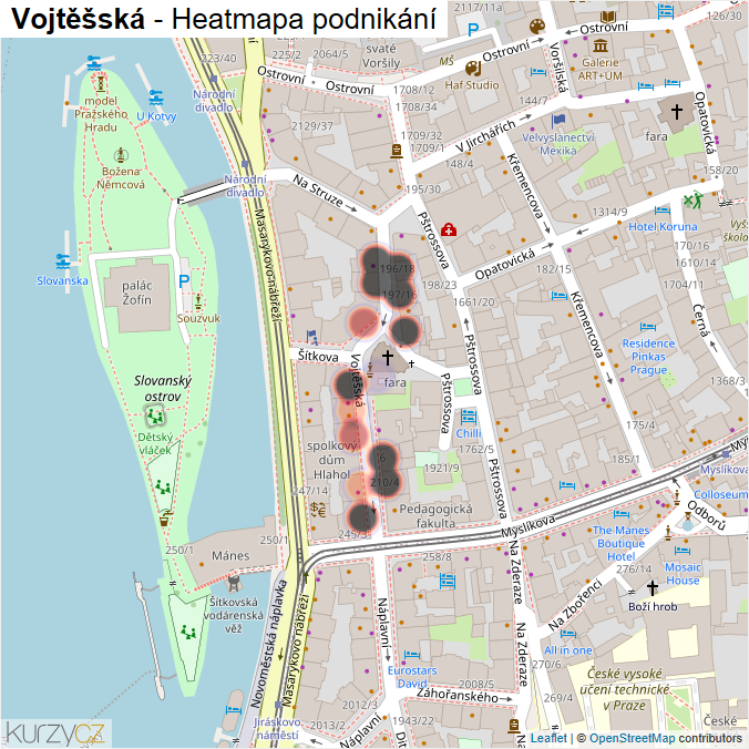 Mapa Vojtěšská - Firmy v ulici.