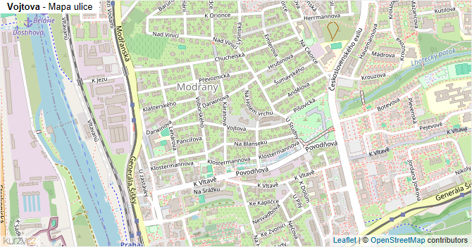 Vojtova - mapa ulice