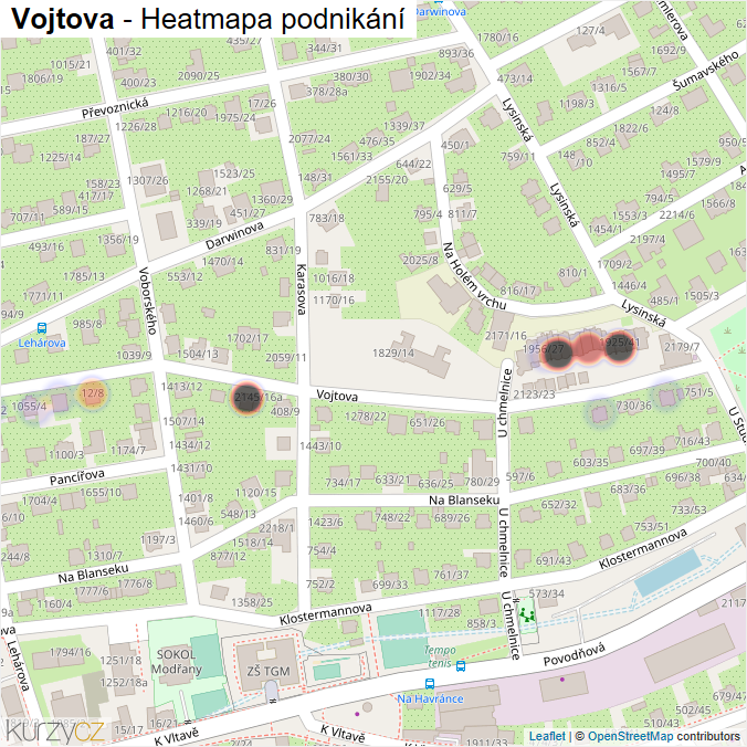 Mapa Vojtova - Firmy v ulici.
