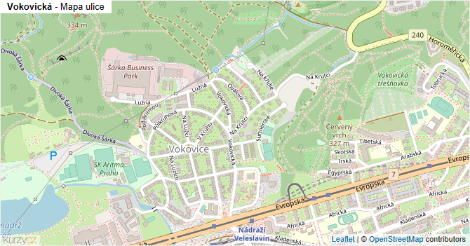 Vokovická - mapa ulice