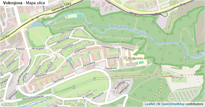 Vokrojova - mapa ulice