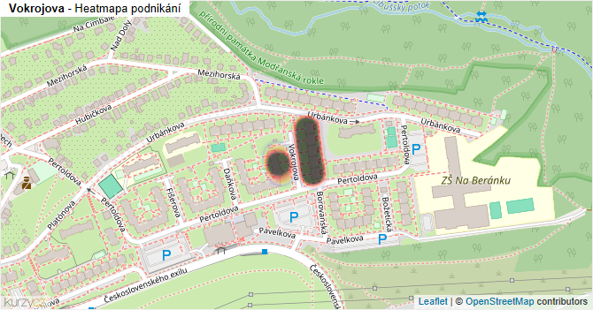 Vokrojova - mapa podnikání