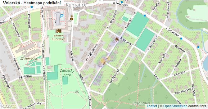Volarská - mapa podnikání