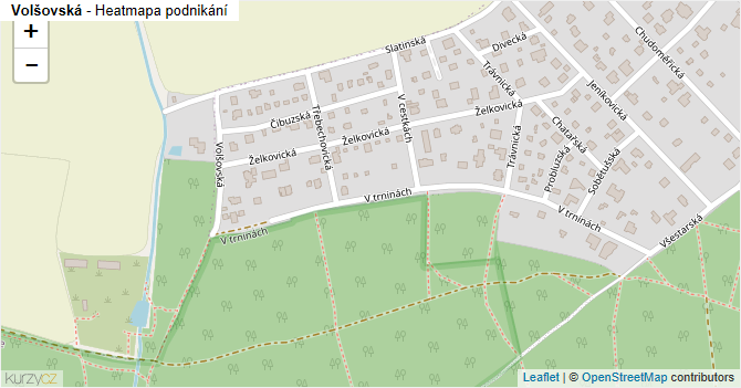 Volšovská - mapa podnikání
