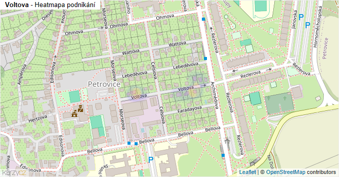Voltova - mapa podnikání