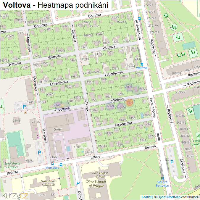 Mapa Voltova - Firmy v ulici.