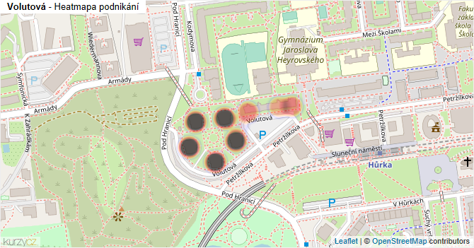 Volutová - mapa podnikání