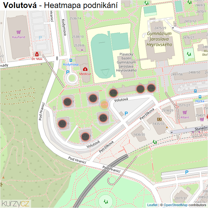 Mapa Volutová - Firmy v ulici.