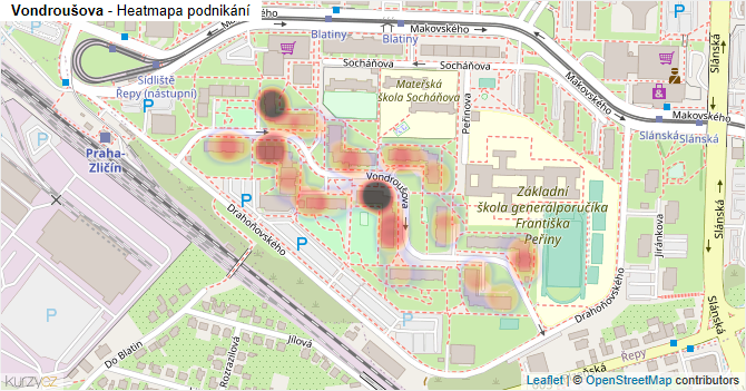 Vondroušova - mapa podnikání