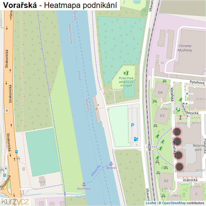 Mapa Vorařská - Firmy v ulici.