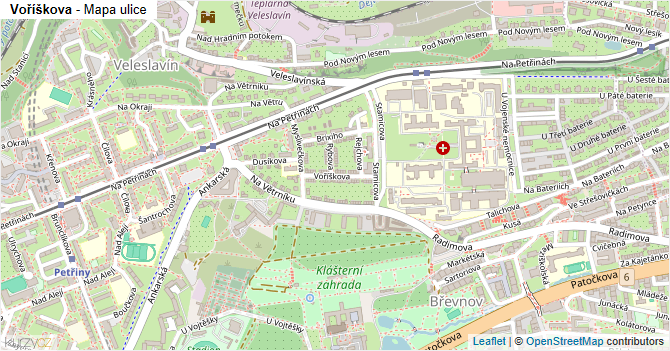 Voříškova - mapa ulice