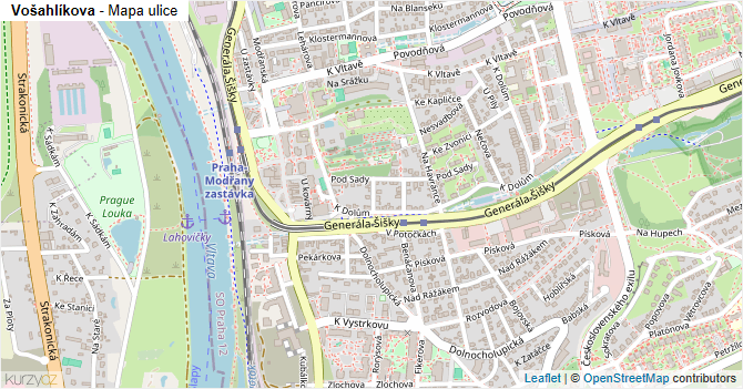Vošahlíkova - mapa ulice