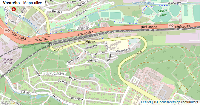 Vostrého - mapa ulice