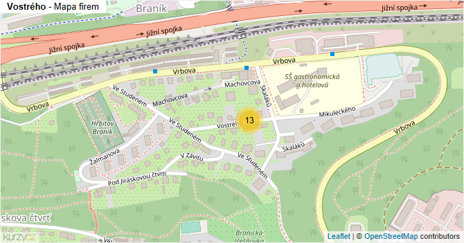 Vostrého - mapa firem
