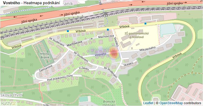 Vostrého - mapa podnikání