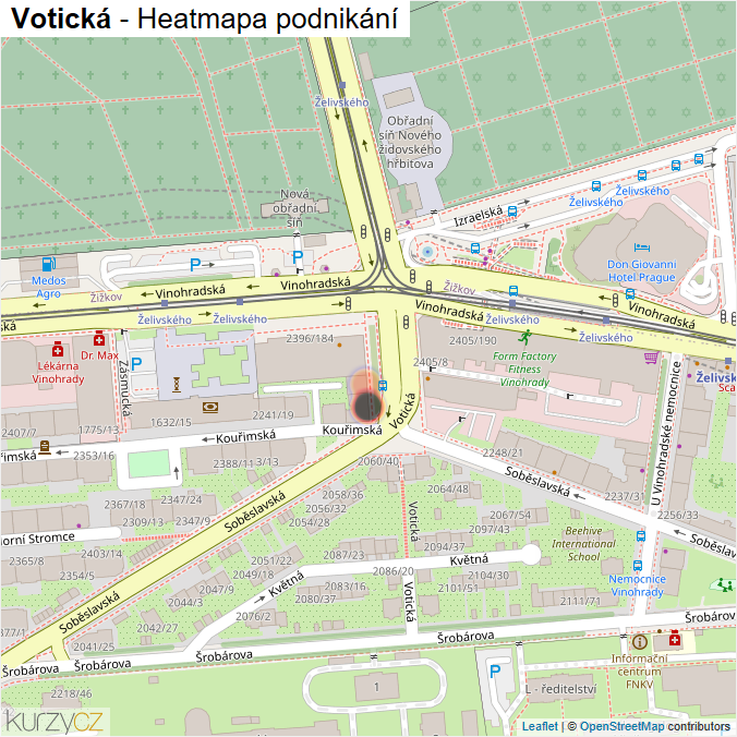 Mapa Votická - Firmy v ulici.