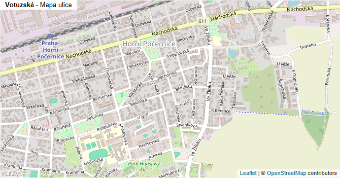 Votuzská - mapa ulice