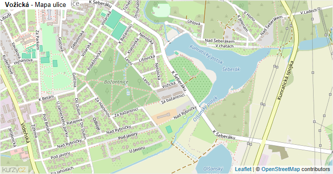 Vožická - mapa ulice