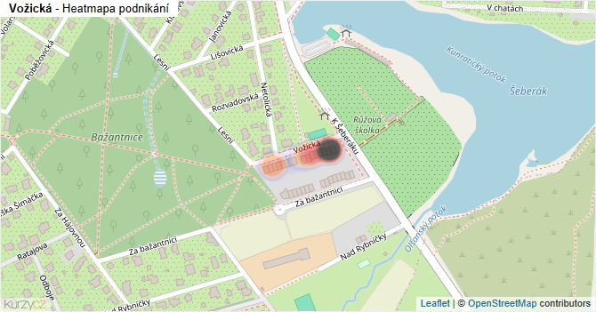 Vožická - mapa podnikání