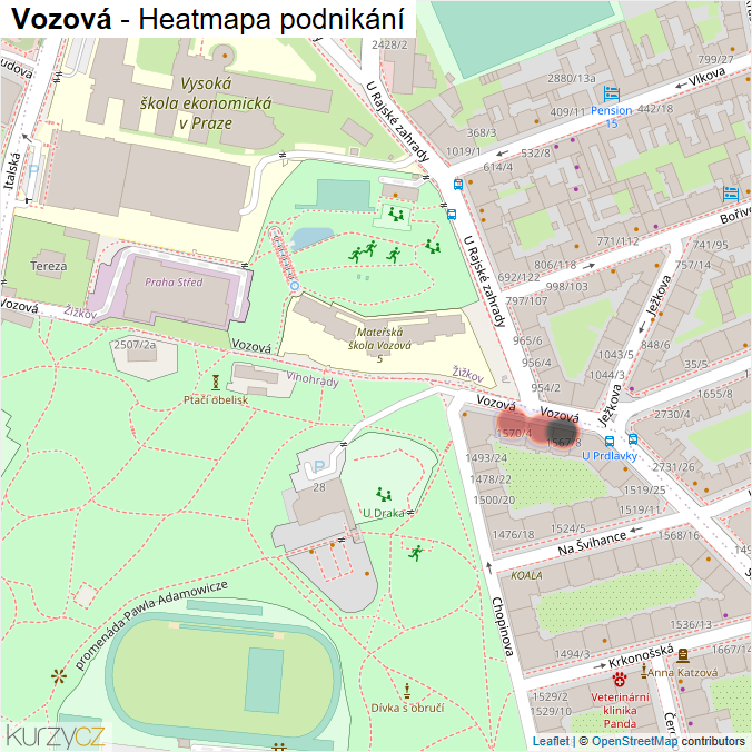 Mapa Vozová - Firmy v ulici.