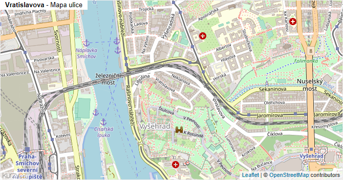 Vratislavova - mapa ulice