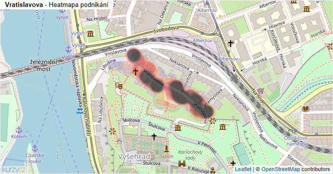 Vratislavova - mapa podnikání
