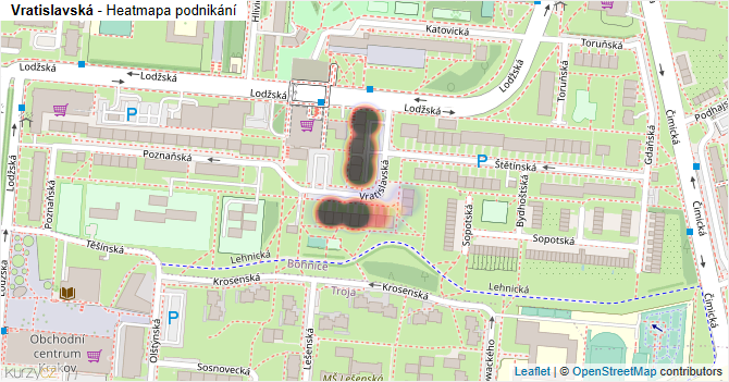 Vratislavská - mapa podnikání