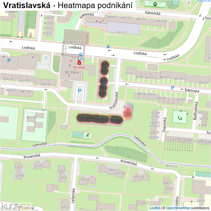 Mapa Vratislavská - Firmy v ulici.